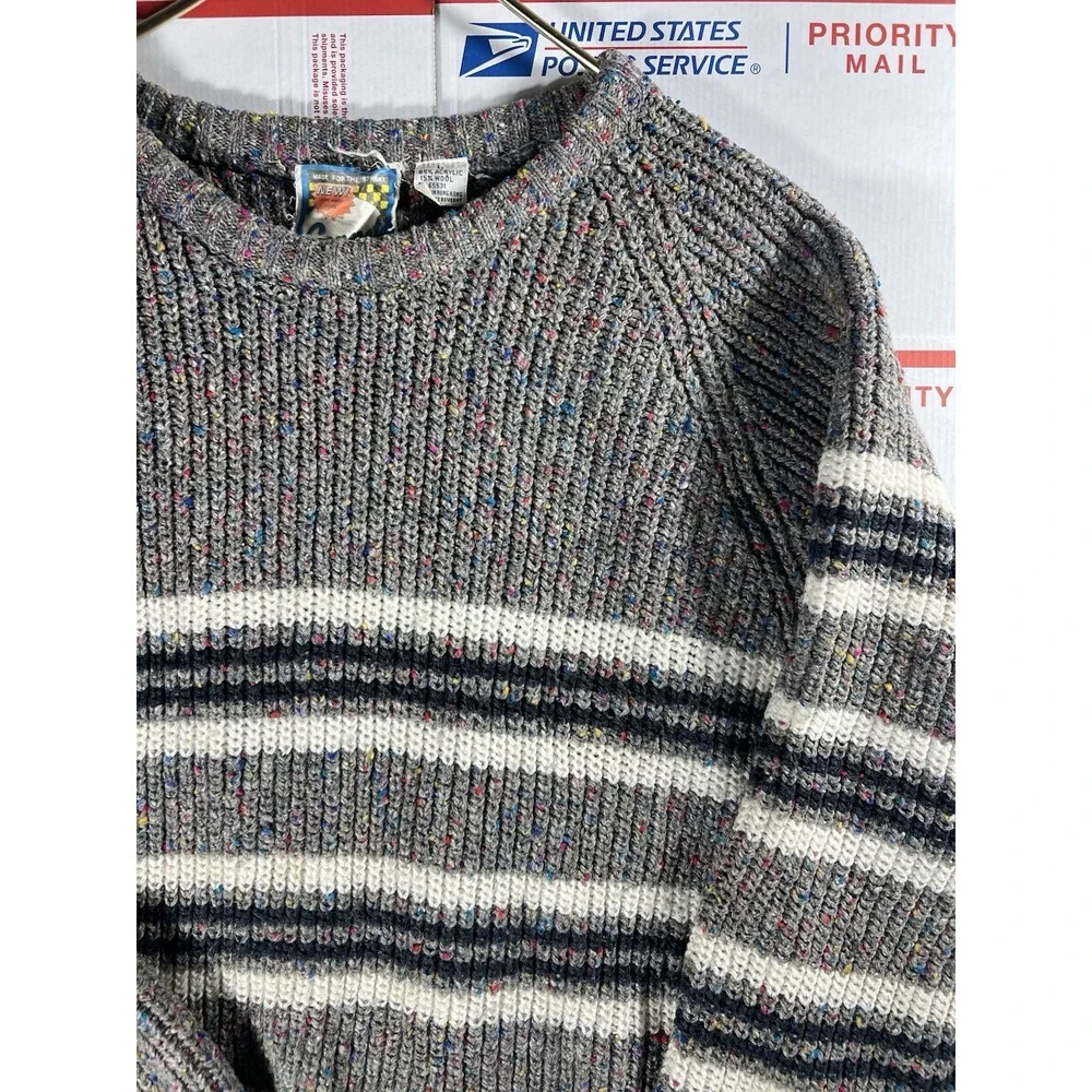 Vintage Concrete‎ 90s Coogi Style Cable Knit Sweater Mens Size L Wool Blend